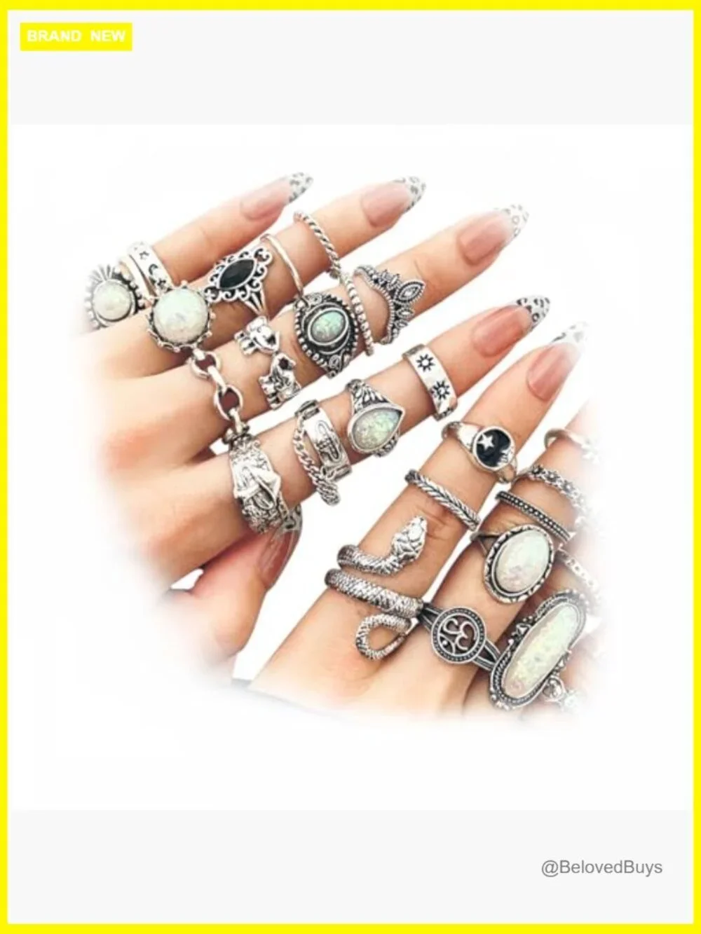 Chunky Gothic Stacking Ring Set Vintage Snake Skull & Star